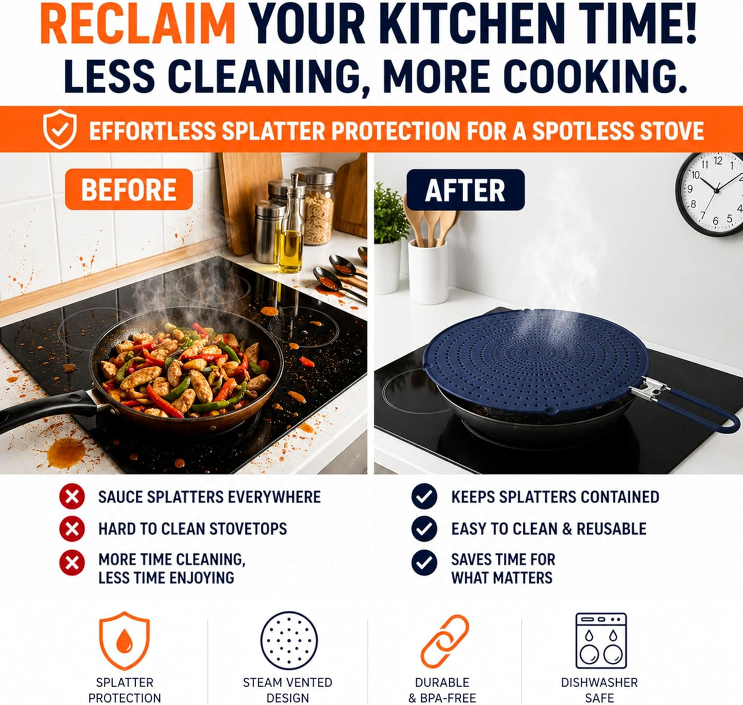 Silicone Splatter Screen for Frying Pan