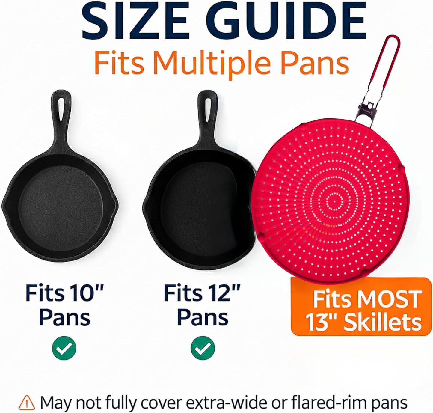 Silicone Splatter Screen for Frying Pan (Red)